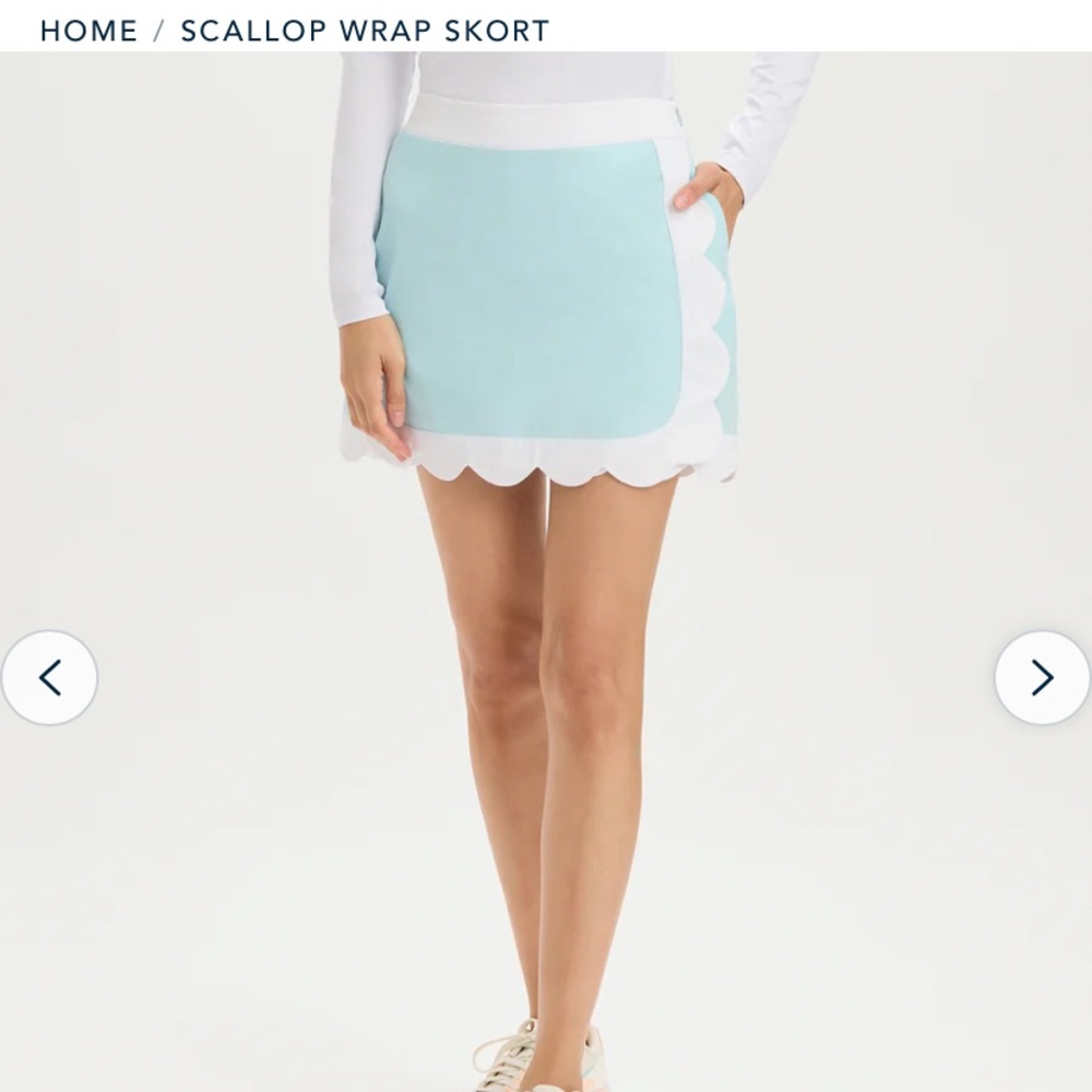 Scalloped Hem Light Blue Skirt